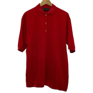 Hickey Freeman Bobby Jones Red Polo Golf Shirt XL Cotton  Italy‎
